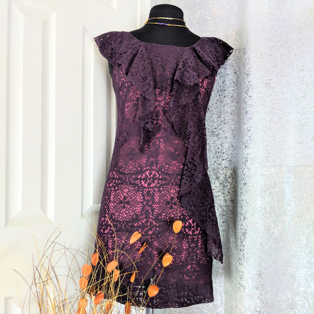 Collective Clothing Purple Lace Dress Sz S